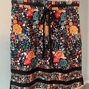 Loft- floral print, colorful skirt- size S